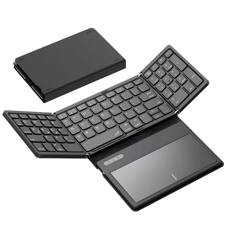 Compact Quad-Fold Wireless Keyboard